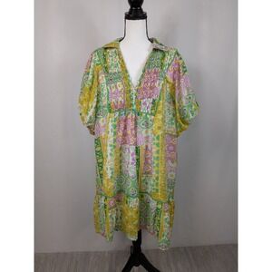 Umgee Multicolor Patchwork Midi Dress